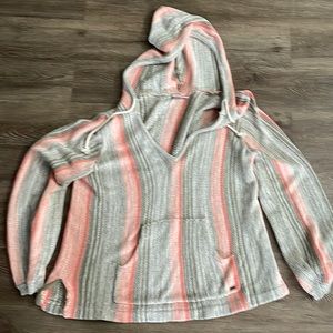 O’Neill Womens Sweater Throw over Sweater Pastel Colored Hoodie Tie Knit Warm